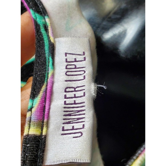 Jennifer Lopez Women's Black Floral Rayon V-Neck Sleeveless Long Maxi Dress XS - Picture 7 of 10